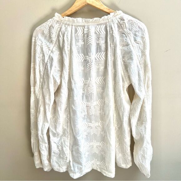 Shyanne White Ruffled Tie Front Blouse - Picture 5 of 10